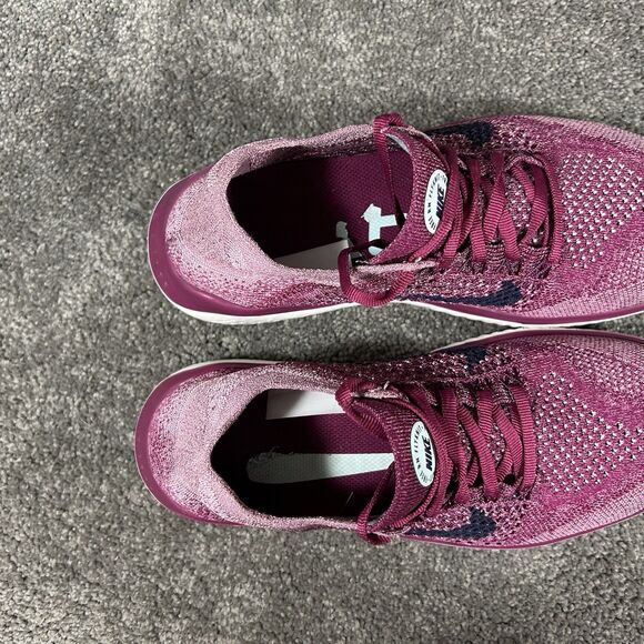 Nike Free Run Flyknit 2018 942839-600 Women Size 7.5 Raspberry Red Running Shoes - Picture 10 of 12